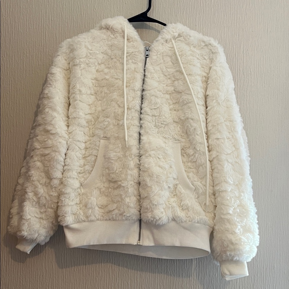 Women's White Fleece Jacket